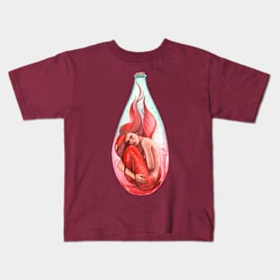 Red Bottled Mermaid Kids T-Shirt